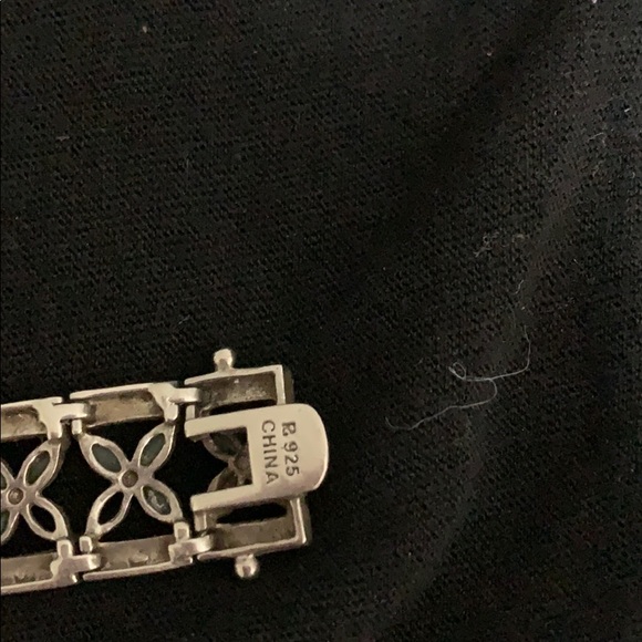 Genuine emerald and sterling silver bracelet - Picture 3 of 3